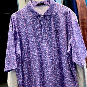 Mens golf polo polyester spandex